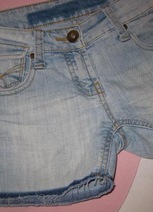 Шорты джинсовые светлые вываренные короткие обрезанные маленький размер xs xxs км19029 фото