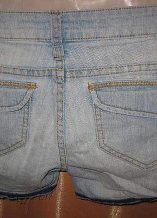 Шорты джинсовые светлые вываренные короткие обрезанные маленький размер xs xxs км19028 фото