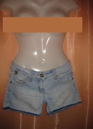 Шорты джинсовые светлые вываренные короткие обрезанные маленький размер xs xxs км19025 фото