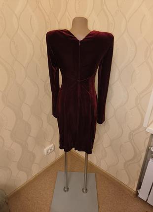 Винтажное бордовое платье4 фото