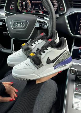 Женские кроссовки nike air jordan legacy 312 low white black purple 36-37-38-39-401 фото