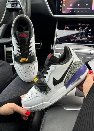 Женские кроссовки nike air jordan legacy 312 low white black purple 36-37-38-39-404 фото