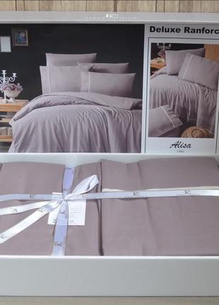Комплект постельного белья first choice турочница 🇹🇷 евро размер пудрового цвета