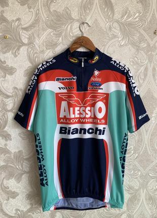 Спортивна футболка майка поло теніска мерч вело джерсі nalini bianchi cycling оригінал