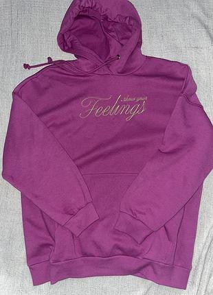 Худи малиновый на флисе 3