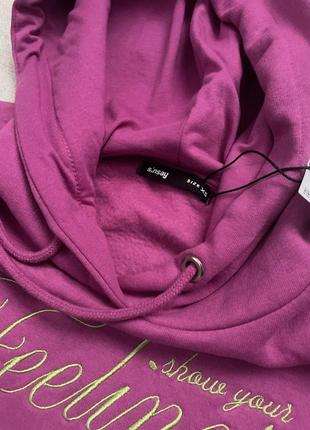 Худи малиновый на флисе 5