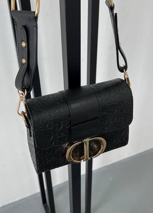 Жіноча сумочка cristian dior montaigne black leather2 фото