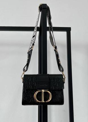 Жіноча сумочка cristian dior montaigne black leather4 фото