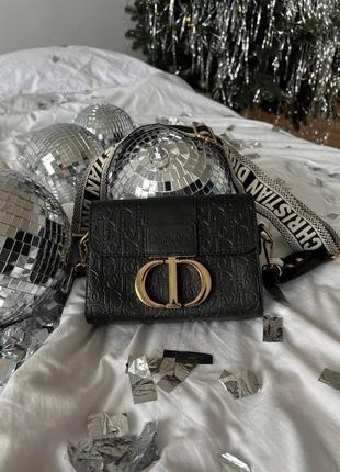 Жіноча сумочка cristian dior montaigne black leather6 фото