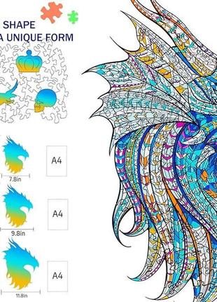 Деревянные пазлы kaayee - головоломка-воин-дракон, деревянная головоломка с изображением животных уникальной ф6 фото