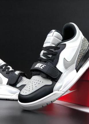 Мужские кроссовки nike jordan legacy 312 low белые с черным\серые