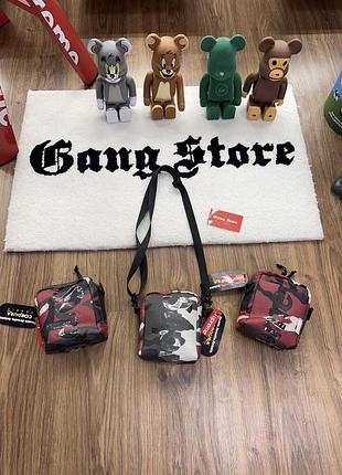 Сумка через плечо supreme red camo nylon bag