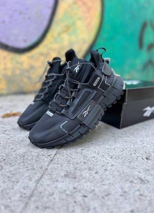 Крутые мужские кроссовки reebok zig kinetica black grey чёрные3 фото