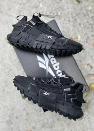 Крутые мужские кроссовки reebok zig kinetica black grey чёрные1 фото