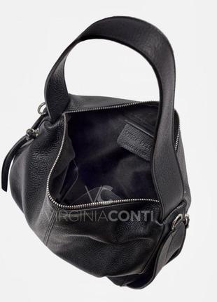Сумка шкіряна чорна італійська чорна сумка мʼяка сумка шкіряна жіноча2 фото