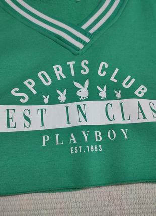 Світшот вкорочений playboy теплий свитшот укороченный playboy тёплый6 фото