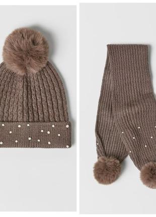 Комплект шапка шарф для девочки от zara