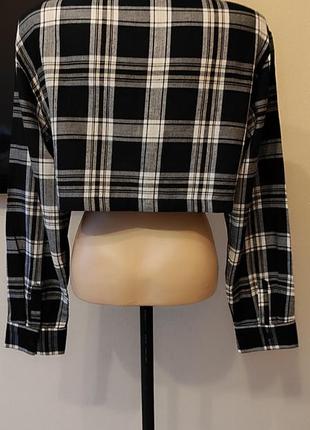 Кроп-рубашка в клетку h&amp;m 4