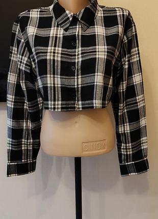 Кроп-рубашка в клетку h&amp;m