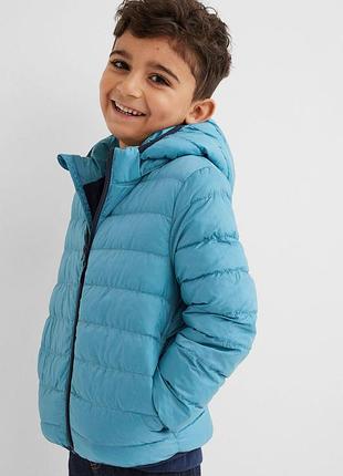 1-2/2-4/4-6/8-10 лет h&m новая фирменная демисезонная дутая стеганая куртка с капюшоном мальчишку