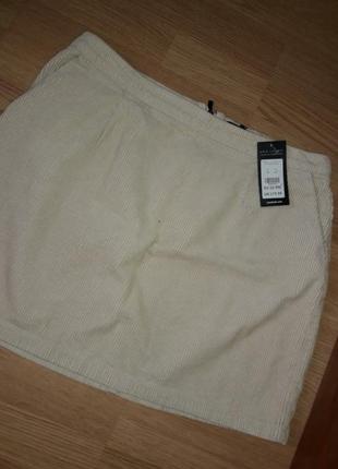 Вельветовая мини юбочка с карманами