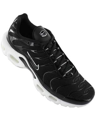 Чоловічі кросівки найк чорні nike air max tn black white / мужские кроссовки найк тн  чёрные с белым5 фото