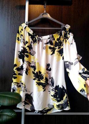 Шикарная, стильная, открытые плечи блуза блузка цветы. новая.8 фото