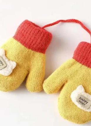 Яскраві зимові рукавиці на хутрі6 фото