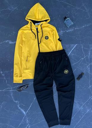 Спортивный костюм stone island желтый4 фото