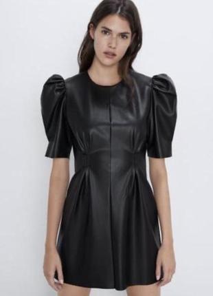 Сукня з еко-шкіри zara р. м/38/10