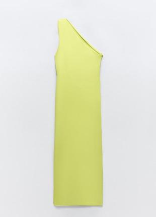 Яркое платье миди лимонного цвета от zara8 фото