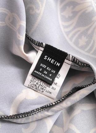 Брендовая удлиненная блузка, рубашка "shein" с принтом в стиле барокко. размер eur36, s.8 фото