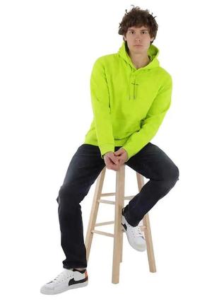 Brand new calvin klein men's green organic cotton micro logo hoodie, size: large5 фото