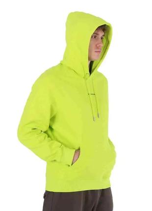 Brand new calvin klein men's green organic cotton micro logo hoodie, size: large2 фото