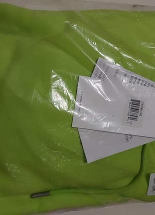 Brand new calvin klein men's green organic cotton micro logo hoodie, size: large6 фото
