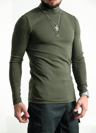 Чоловічий гольф хакі, на флісі