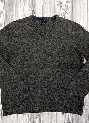 Чоловічий вовняний пуловер f&f р.48-50\l темно сірий woolmark