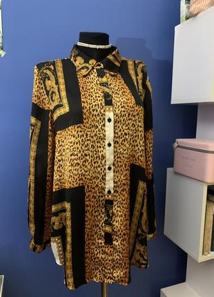 Леопардовая атласная рубашка барокко рама картины2 фото
