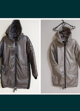 Зимняя куртка из экокожи