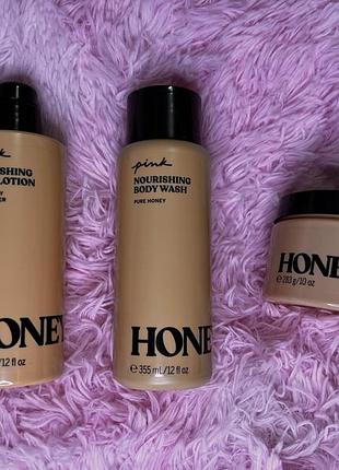 Подарунковий набір від pink honey гель для душу, лосьйон та скраб для тіла2 фото
