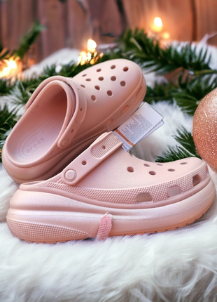 Удобные сабо на платформе crocs crush shimmer clog