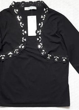 Красива легка кофточка з довгим рукавом декорована паєтками vasaki
