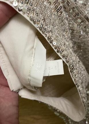 Блуза в пайетках / лелетках серебряная h&amp;m6 фото