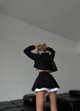 Стильный вельветовый костюм шорты юбка и пиджак жакет3 фото