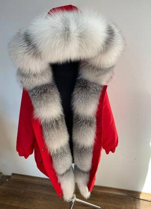 Неймовірної краси жіноча зимова парка куртка з натуральним хутром арктикфрост, 42-60 розміри