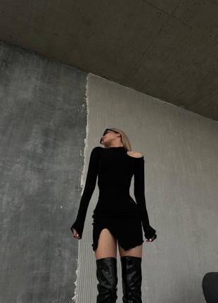 Стильна чорна сукня1 фото