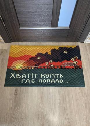 Принтований придверний килимок "горить міст" (45×75 см)3 фото