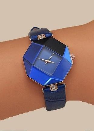 Годинник жіночий наручний синій годинник