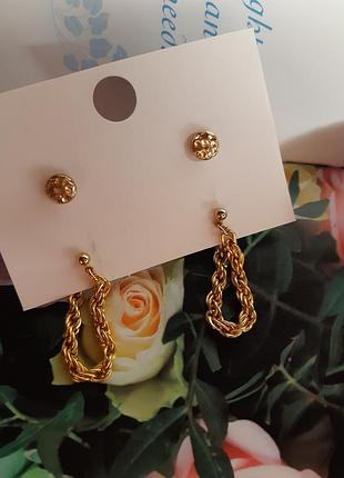 Серьги цепочки осьюльки американской винтаж