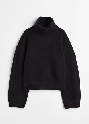 Черный зимний свитер h&amp;m zara из шерсти шерстяная шерсть4 фото
